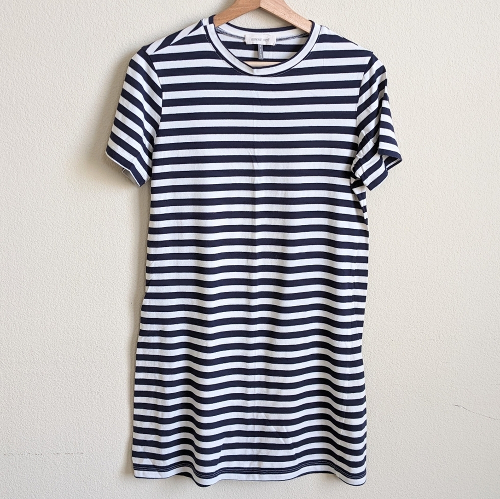 Amour Vert Striped T-shirt Dress Small Linen Organic Cotton Jersey Knit Nautical